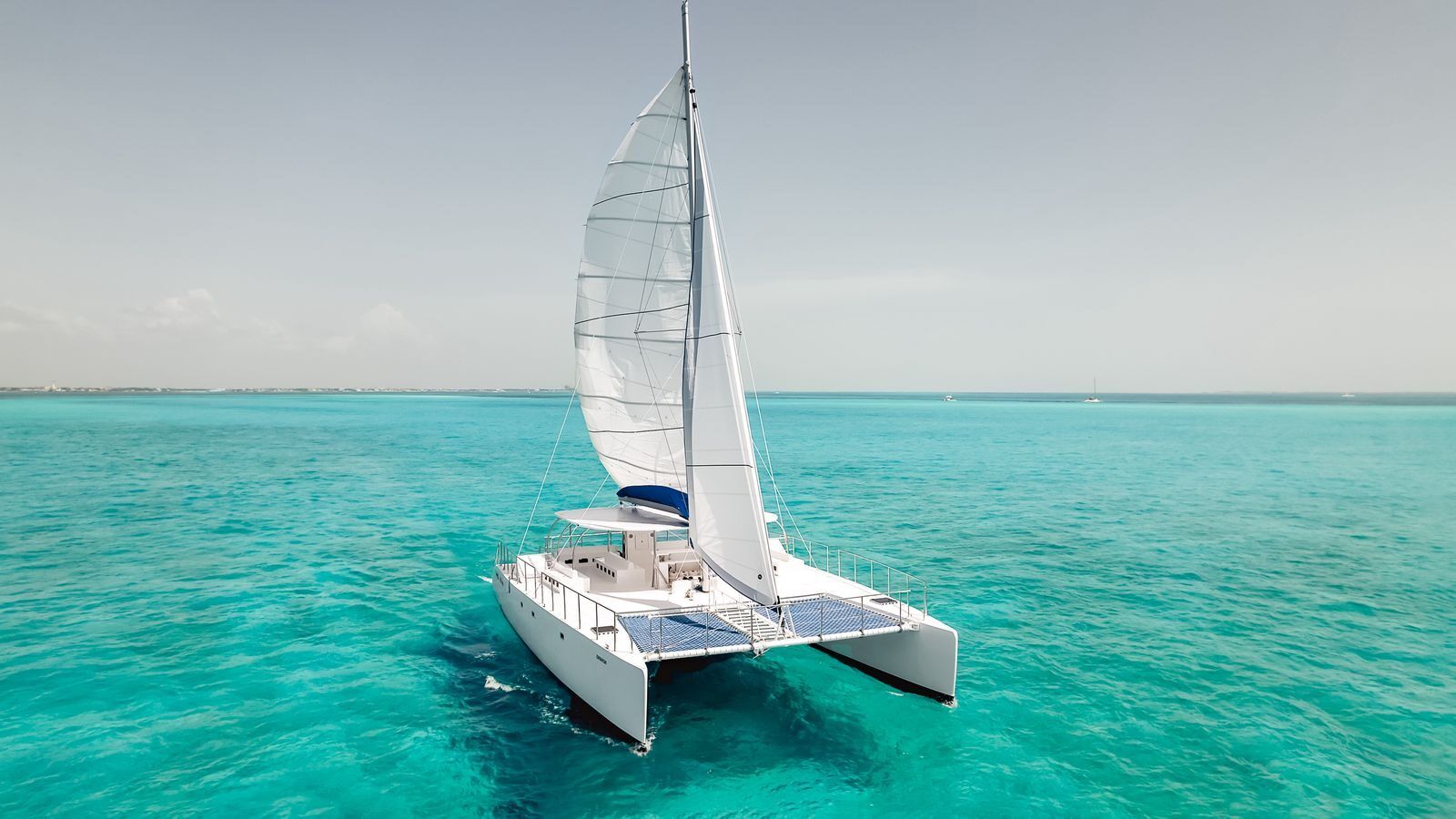 The Mayan 55 sailing catamaran chartered privately in Cancun